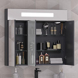 Мебель для ванной Кристалл 90 лофт с раковиной антрацит для ванной комнаты - Фото 7