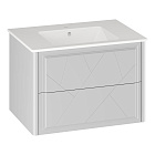 Тумба OPADIRIS Луиджи 70, белый матовый, подвесная, вар. 2 (под раковину CeraStyle Ibiza 71)