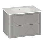 Тумба OPADIRIS Луиджи 70, серый матовый, подвесная, вар. 2 (под раковину CeraStyle Ibiza 71)