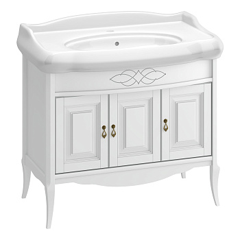 Тумба OPADIRIS Лоренцо 100, белый матовый (под раковину CeraStyle Виктория 100)