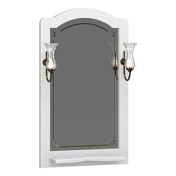 Зеркало OPADIRIS Лоренцо 60, белый матовый, с выключателем, вар. 3