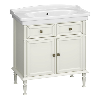 Тумба OPADIRIS Кантара 85, слоновая кость, вар. 2 (под раковину Kirovit Модерн 85)