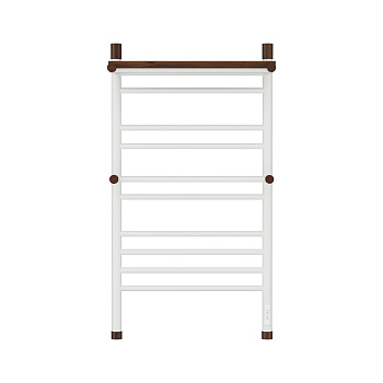 Полотенцесушитель электрический OPADIRIS Палермо OS24359WN с полкой, белый матовый/светлый орех