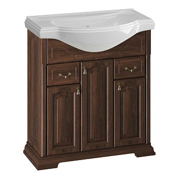 Тумба OPADIRIS Риспекто 80, орех антикварный (нагал) (под раковину Kirovit Классик 80)