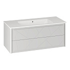 Тумба OPADIRIS Луиджи 120, белый матовый, подвесная, вар. 2 (под раковину CeraStyle Ibiza 121)