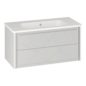 Тумба OPADIRIS Луиджи 100, белый матовый, подвесная, вар. 2 (под раковину Dreja Эйфория 100)