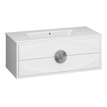 Тумба OPADIRIS Ибица 120, белый/хром, подвесная, вар. 2 (под раковину CeraStyle Ibiza 121)