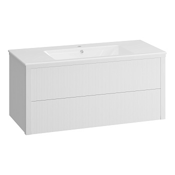 Тумба OPADIRIS Рубинно 120, белый глянцевый, подвесная (под раковину CeraStyle Ibiza 121)