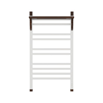 Полотенцесушитель электрический OPADIRIS Лоренцо OS41359WN с полкой, белый матовый/светлый орех